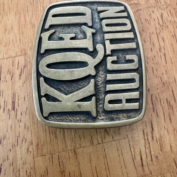 Vintage 1978 KQED Auction Brass Belt Buckle San Francisco Public FM Radio - Picture 3 of 10